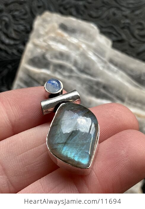 For Angela Dainty Rainbow Moonstone and Labradorite Gemstone Crystal Jewelry Pendant - #74q5ger5QI8-4