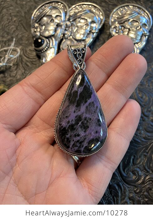 For Cristy Black and Purple Charoite Crystal Stone Jewelry Pendant - #m8Vc4BYRK98-1
