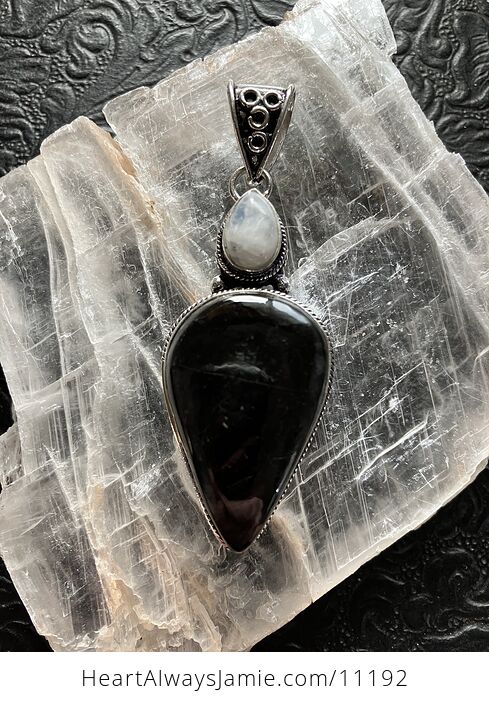 For Cristy Rainbow Moonstone and Hypersthene Stone Crystal Jewelry Pendant - #7cOqfOMs6Sk-2