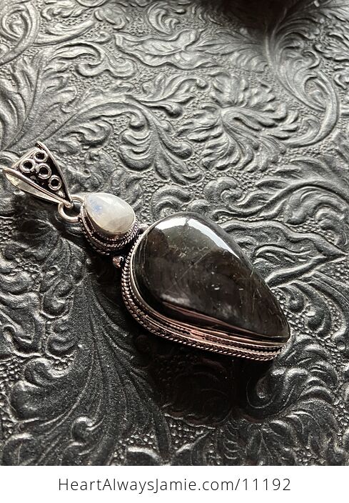 For Cristy Rainbow Moonstone and Hypersthene Stone Crystal Jewelry Pendant - #7cOqfOMs6Sk-6