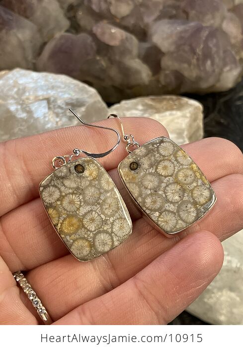 Fossil Coral Crystal Gemstone Stone Jewelry Earrings - #3kcWOh2EyMc-2