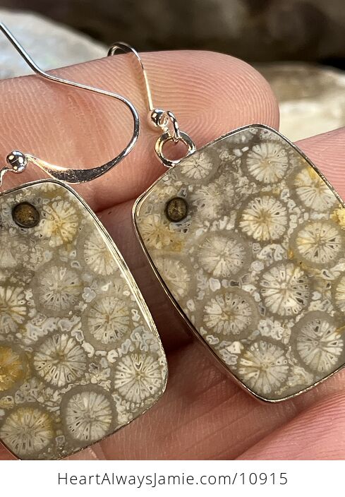 Fossil Coral Crystal Gemstone Stone Jewelry Earrings - #3kcWOh2EyMc-3