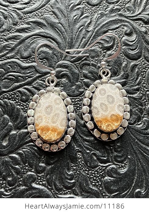 Fossil Coral Crystal Gemstone Stone Jewelry Earrings - #a9uVQ0Ka5rc-2