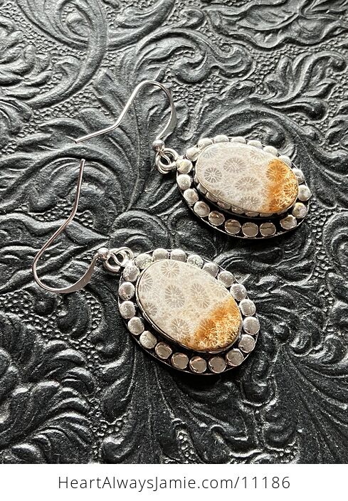 Fossil Coral Crystal Gemstone Stone Jewelry Earrings - #a9uVQ0Ka5rc-3