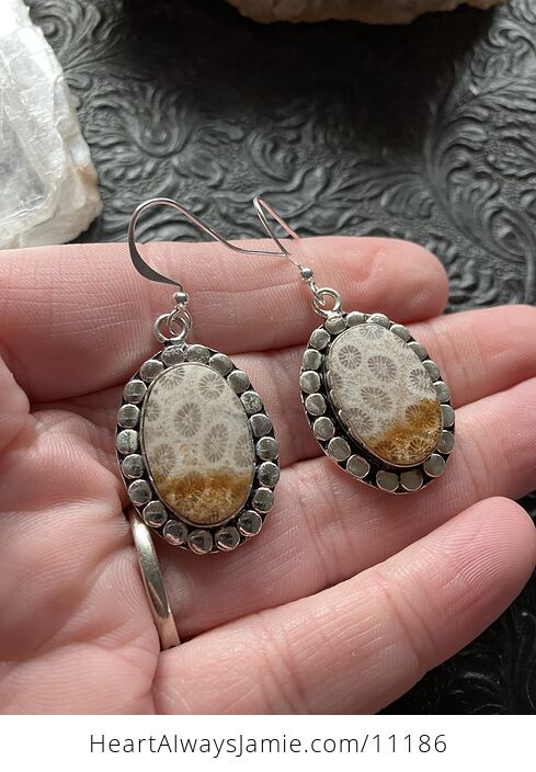 Fossil Coral Crystal Gemstone Stone Jewelry Earrings - #a9uVQ0Ka5rc-1