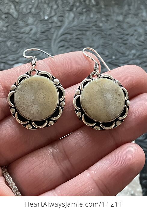Fossil Coral Crystal Gemstone Stone Jewelry Earrings - #acw5FGrCpdc-1