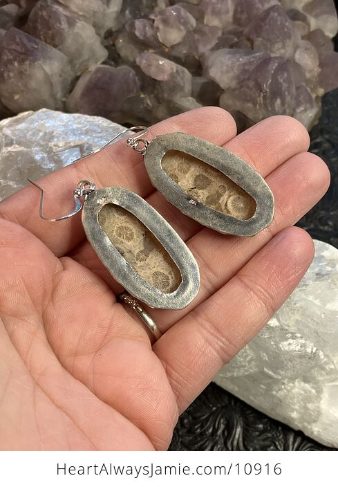 Fossil Coral Crystal Gemstone Stone Jewelry Earrings - #vtbD2ZasLgs-3