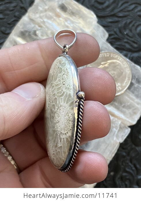 Fossil Coral Gemstone Stone Jewelry Crystal Pendant - #ZCKft1L9PWk-5