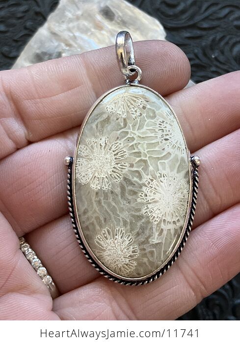 Fossil Coral Gemstone Stone Jewelry Crystal Pendant - #ZCKft1L9PWk-2