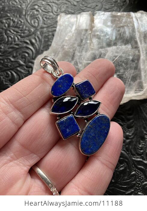 Four Blue Lapis Lazuli Gems Crystal Stone Jewelry Pendant - #8nsmVaazFwg-3