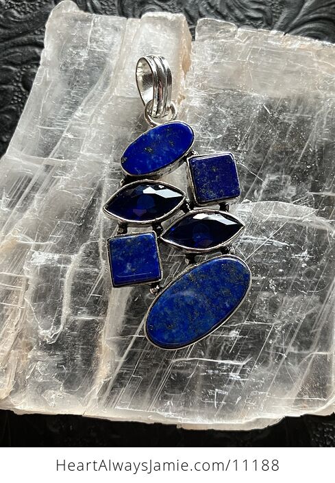 Four Blue Lapis Lazuli Gems Crystal Stone Jewelry Pendant - #8nsmVaazFwg-6