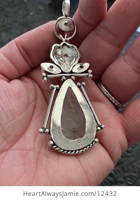 Fox Moonstone Topaz and Marine Chalcedony Stone Crystal Jewelry Pendant - #QY2LTvejyA0-5