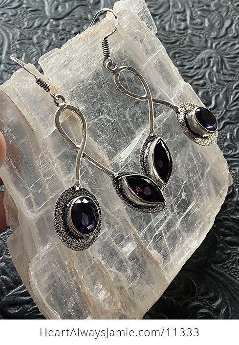 Funky Amethyst Stone Crystal Jewelry Earrings - #LEtU3wBDfoc-7