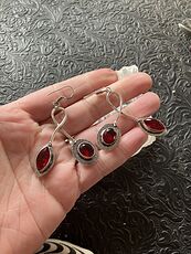 Funky Red Garnet Stone Crystal Jewelry Earrings #7BkaCkC9kjY