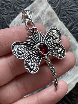 Garnet Dragonfly Stone Jewelry Crystal Pendant #tnSgWaSvvZU