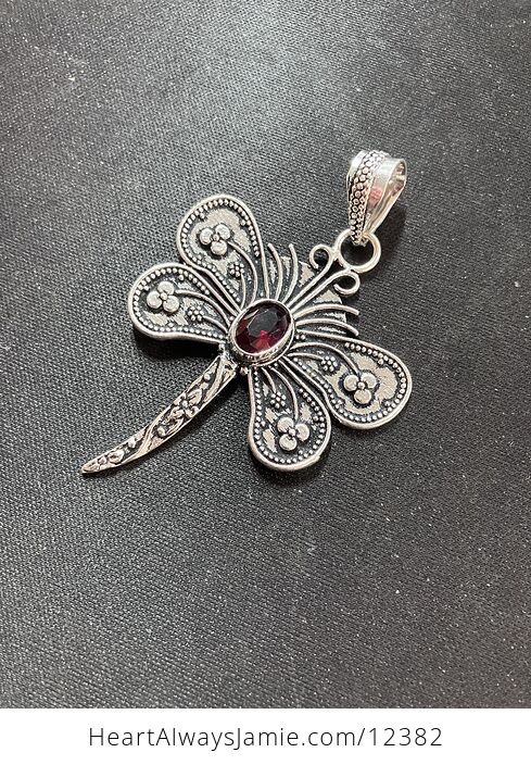 Garnet Dragonfly Stone Jewelry Crystal Pendant - #IPslqPtNdLg-4