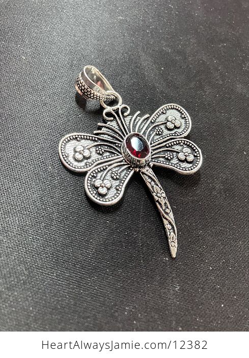 Garnet Dragonfly Stone Jewelry Crystal Pendant - #IPslqPtNdLg-3