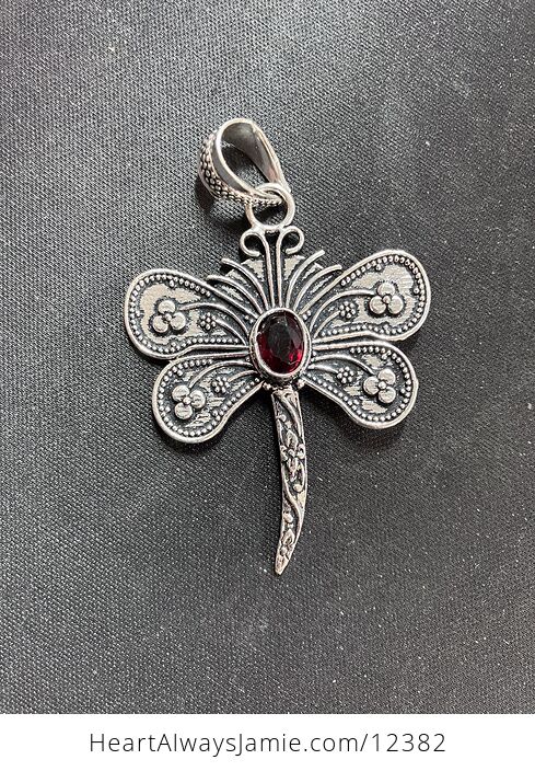 Garnet Dragonfly Stone Jewelry Crystal Pendant - #IPslqPtNdLg-2