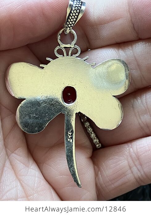 Garnet Dragonfly Stone Jewelry Crystal Pendant - #pnCwzkFMYlM-4