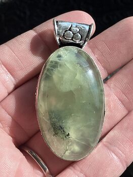 Gemmy Green Prehnite with Epidote Crystal Stone Jewelry Pendant Discounted #xkm5TRmaqTQ