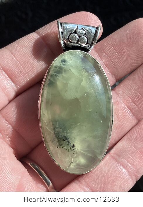 Gemmy Green Prehnite with Epidote Crystal Stone Jewelry Pendant Discounted - #xkm5TRmaqTQ-1