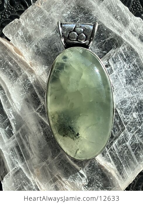 Gemmy Green Prehnite with Epidote Crystal Stone Jewelry Pendant Discounted - #xkm5TRmaqTQ-7