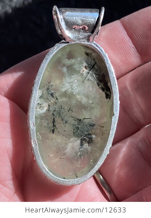 Gemmy Green Prehnite with Epidote Crystal Stone Jewelry Pendant Discounted - #xkm5TRmaqTQ-4