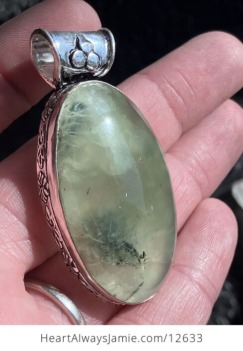 Gemmy Green Prehnite with Epidote Crystal Stone Jewelry Pendant Discounted - #xkm5TRmaqTQ-3