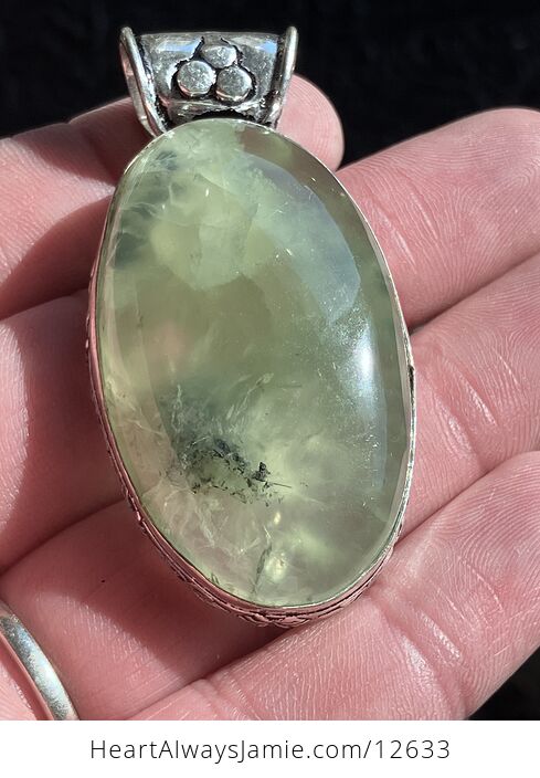 Gemmy Green Prehnite with Epidote Crystal Stone Jewelry Pendant Discounted - #xkm5TRmaqTQ-6