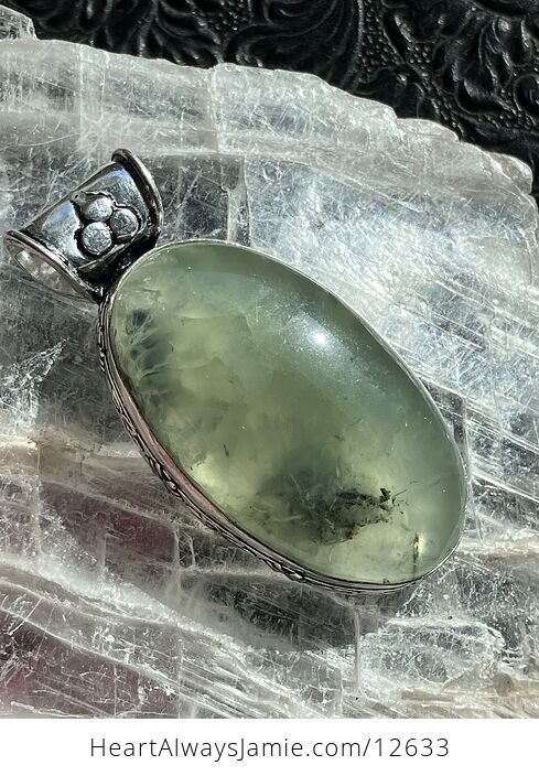 Gemmy Green Prehnite with Epidote Crystal Stone Jewelry Pendant Discounted - #xkm5TRmaqTQ-9