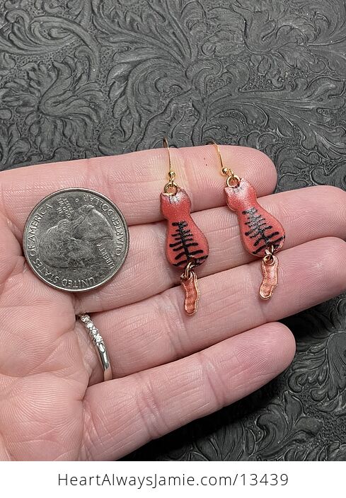 Ginger Orange Tabby Cat Dangly Tail Earrings - #N1zaMvrFhsM-4