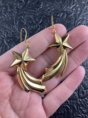 Gold Toned Shooting Star Earrings #kfDjGS0uf8g