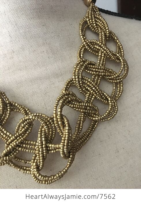 Golden Beaded Knot Necklace - #klU20OQoJf4-3