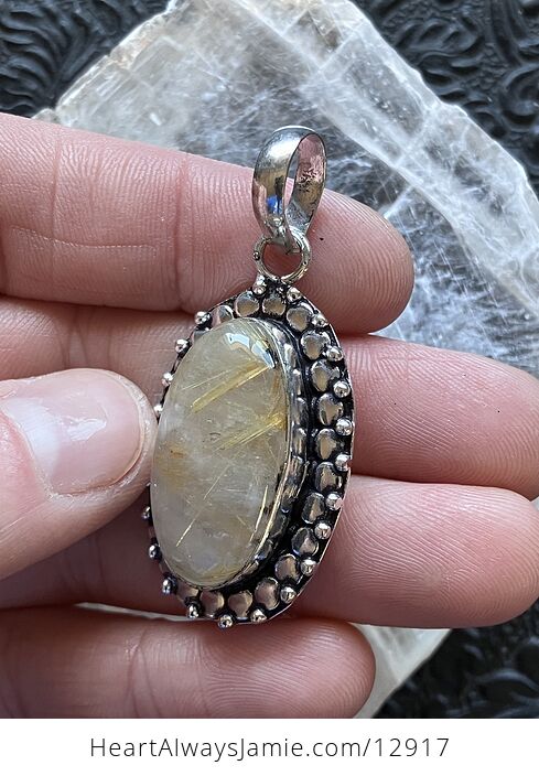 Golden Rutilated Quartz Pendant Crystal Stone Jewelry - #NmeX2Mr9Na0-2