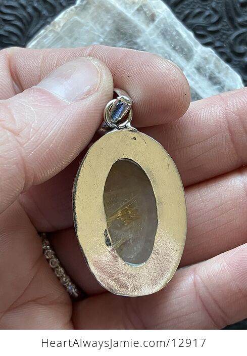 Golden Rutilated Quartz Pendant Crystal Stone Jewelry - #NmeX2Mr9Na0-4