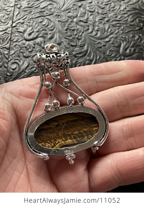 Golden Tigers Eye and Yellow Gemstone Jewelry Crystal Fidget Pendant - #GKVhZks672g-3