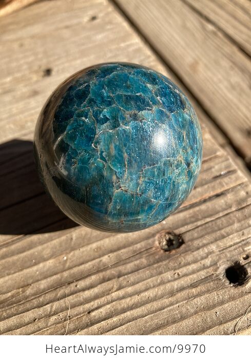 Gorgeous Apatite Crystal Sphere with Blue Goldstone Ring Stand - #oacCyOI3ysA-2