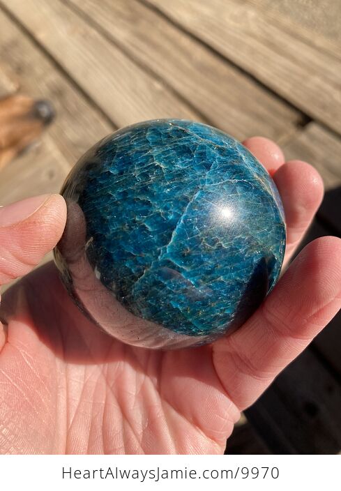 Gorgeous Apatite Crystal Sphere with Blue Goldstone Ring Stand - #oacCyOI3ysA-4
