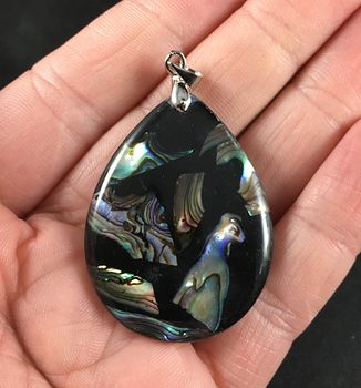 Gorgeous Black and Abalone Shell Pieces Pendant #jProAf6Is8A