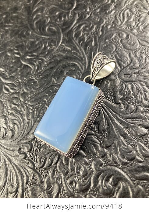 Gorgeous Blue Chalcedony Crystal Jewelry Stone Pendant - #EI3RTXM60g8-2