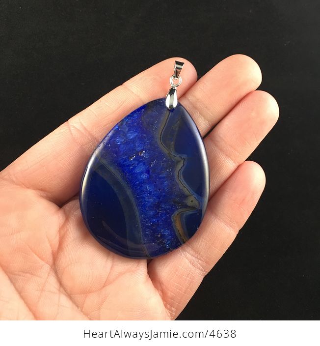 Gorgeous Blue Drusy Agate Stone Jewelry Pendant - #EIElE1FZ2L8-1