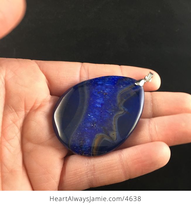 Gorgeous Blue Drusy Agate Stone Jewelry Pendant - #EIElE1FZ2L8-3