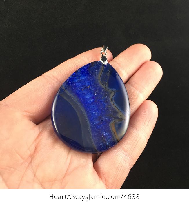 Gorgeous Blue Drusy Agate Stone Jewelry Pendant - #EIElE1FZ2L8-2