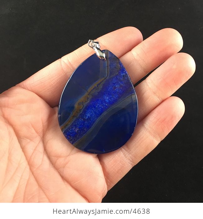 Gorgeous Blue Drusy Agate Stone Jewelry Pendant - #EIElE1FZ2L8-5