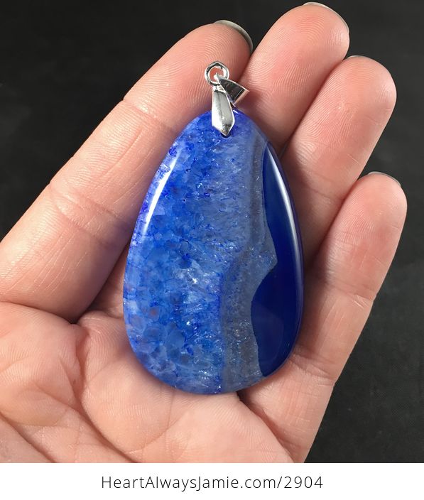 Gorgeous Blue Druzy Stone Pendant - #OjfTiLcosn0-1