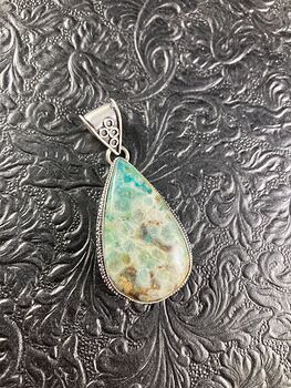 Gorgeous Chrysocolla Stone Crystal Jewelry Pendant #E5Pk9SPEbBg