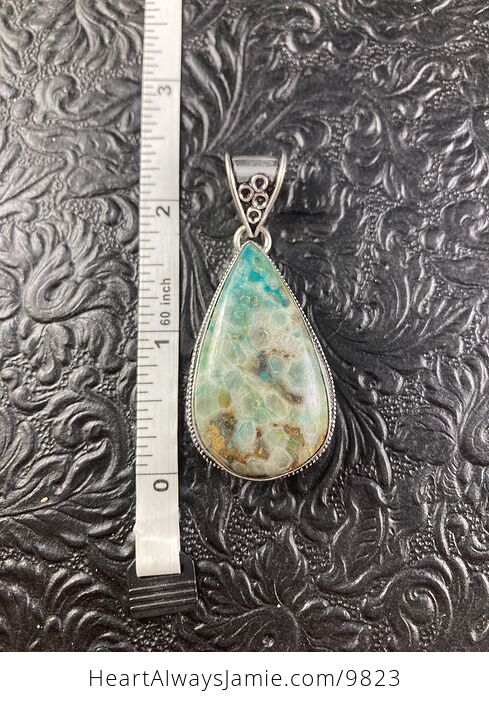 Gorgeous Chrysocolla Stone Crystal Jewelry Pendant - #E5Pk9SPEbBg-6