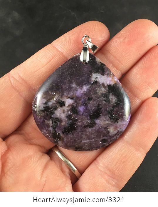 Gorgeous Dark Purple Lepidolite Pendant Jewelry - #STXLlj7RIL0-1