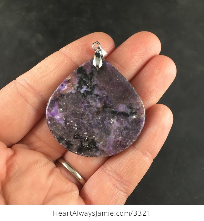Gorgeous Dark Purple Lepidolite Pendant Necklace Jewelry - #STXLlj7RIL0-3