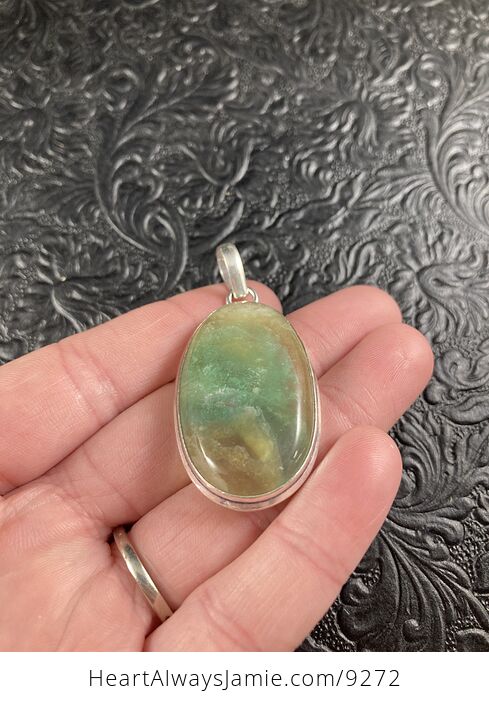 Gorgeous Gemmy Yellow and Green Fluorite Crystal Stone Jewelry Pendant - #Tz6i2MEdQQ0-4